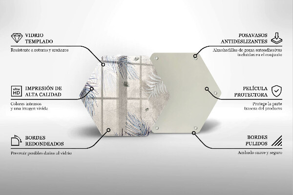 Steklena podloga za rezanje Subtilni listi