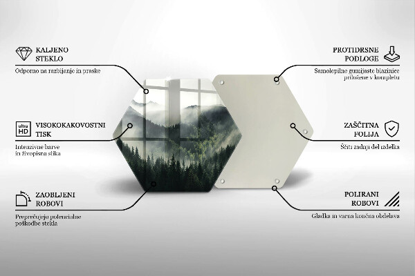 Steklena podloga za rezanje Gozdna in meglena pokrajina