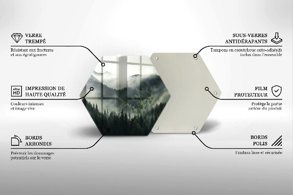 Steklena podloga za rezanje Gozdna in meglena pokrajina