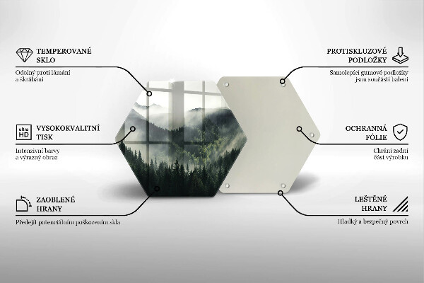 Steklena podloga za rezanje Gozdna in meglena pokrajina