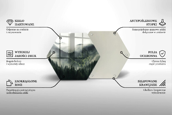 Steklena podloga za rezanje Gozdna in meglena pokrajina