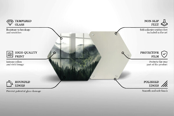 Steklena podloga za rezanje Gozdna in meglena pokrajina
