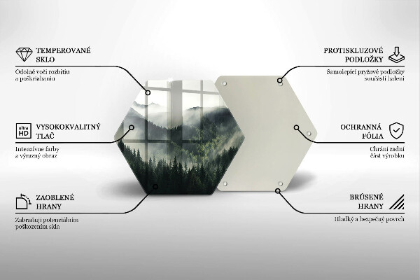 Steklena podloga za rezanje Gozdna in meglena pokrajina