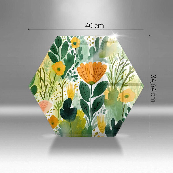 Steklena podloga za rezanje Poslikane rože