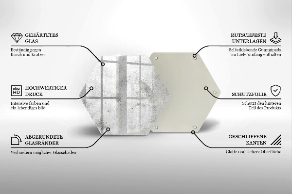 Steklena podloga za rezanje Tekstura betona
