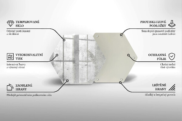 Steklena podloga za rezanje Tekstura betona