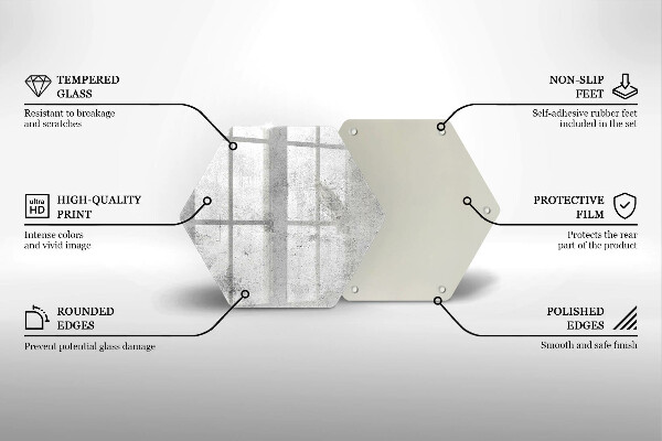 Steklena podloga za rezanje Tekstura betona