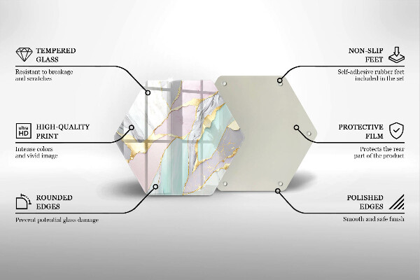 Steklena podloga za rezanje Pastelni marmor