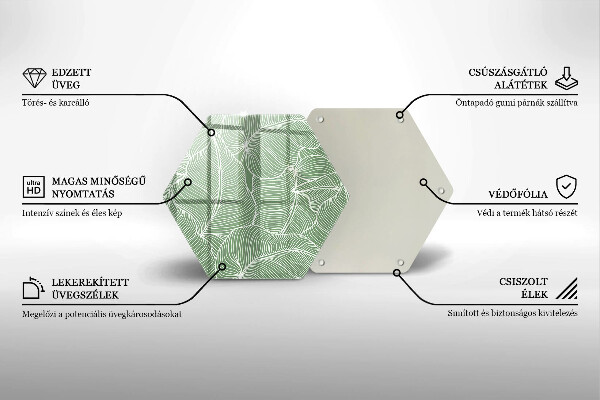Steklena podloga za rezanje Linearni listi