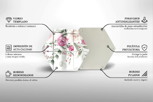 Steklena podloga za rezanje Akvarel vrtnice