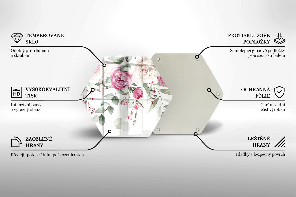 Steklena podloga za rezanje Akvarel vrtnice