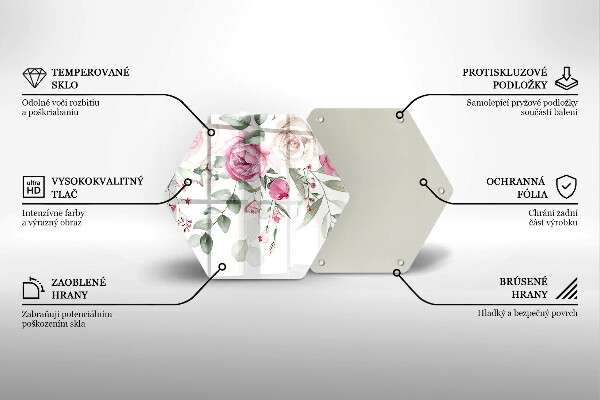 Steklena podloga za rezanje Akvarel vrtnice