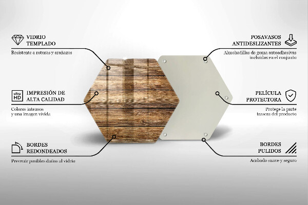 Steklena podloga za rezanje Plošče s teksturo lesa