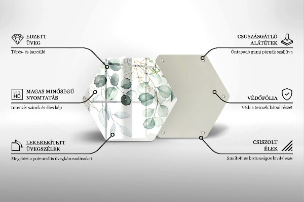 Steklena podloga za rezanje Poslikane rastline