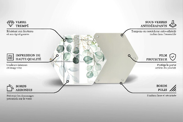 Steklena podloga za rezanje Poslikane rastline