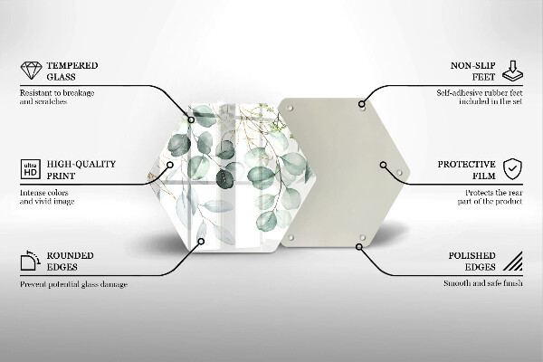 Steklena podloga za rezanje Poslikane rastline
