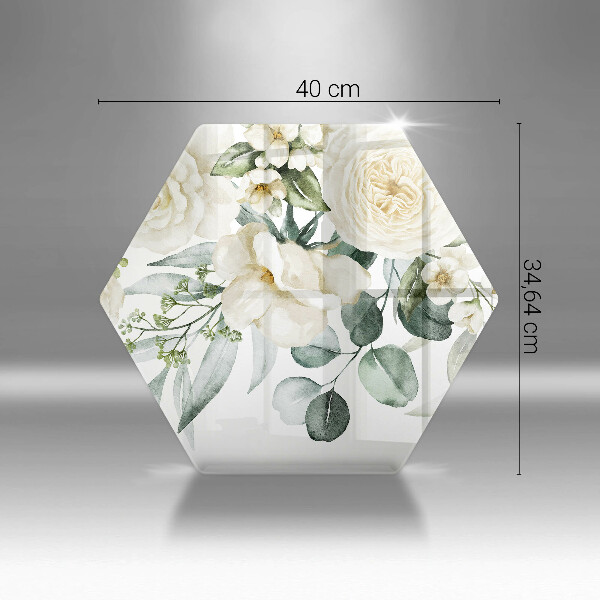 Steklena podloga za rezanje Akvarelne rože