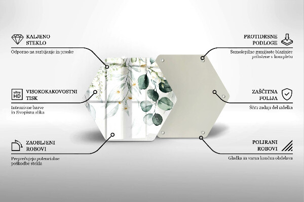 Steklena podloga za rezanje Akvarelne rastline