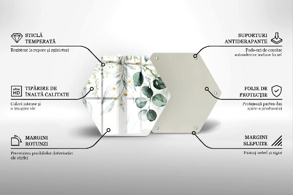 Steklena podloga za rezanje Akvarelne rastline