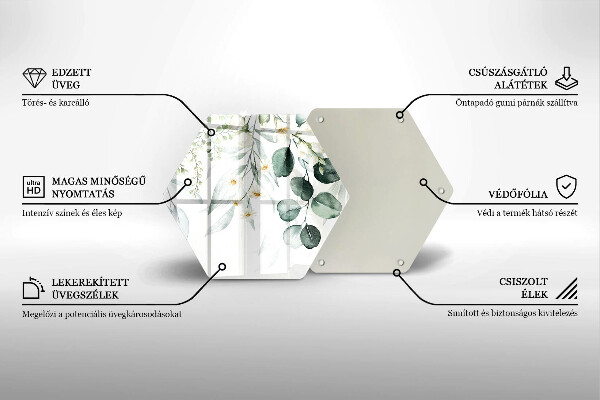 Steklena podloga za rezanje Akvarelne rastline