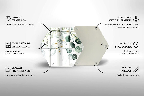 Steklena podloga za rezanje Akvarelne rastline