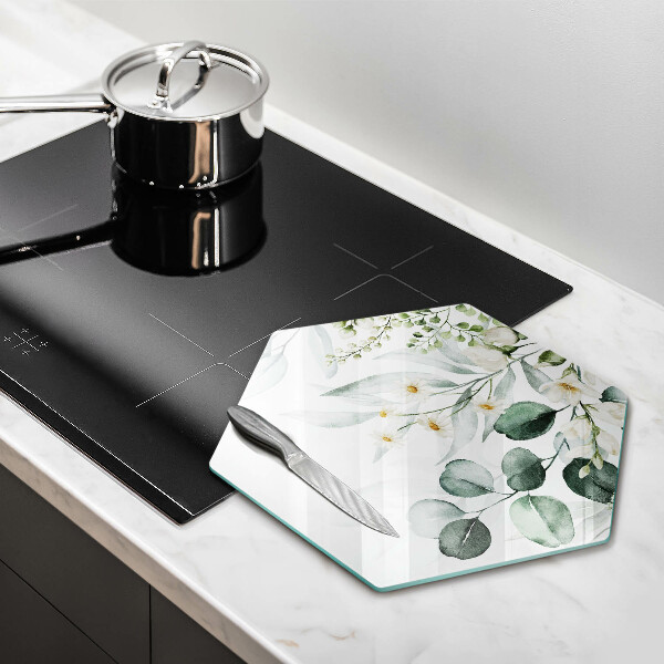 Steklena podloga za rezanje Akvarelne rastline