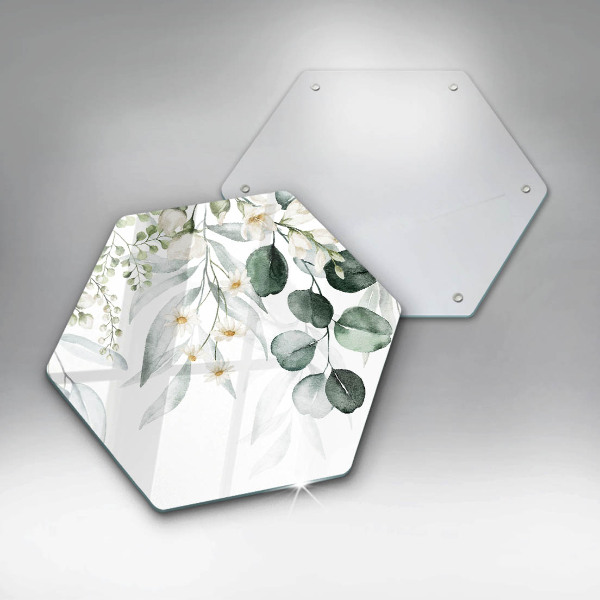 Steklena podloga za rezanje Akvarelne rastline