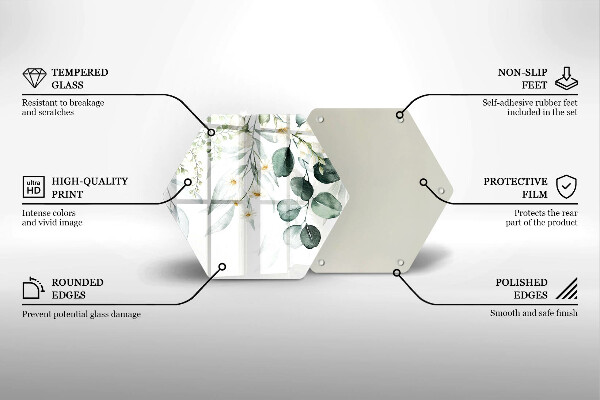 Steklena podloga za rezanje Akvarelne rastline