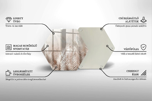 Steklena podloga za rezanje Boho rastlinski listi