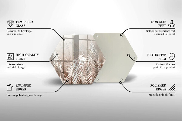 Steklena podloga za rezanje Boho rastlinski listi