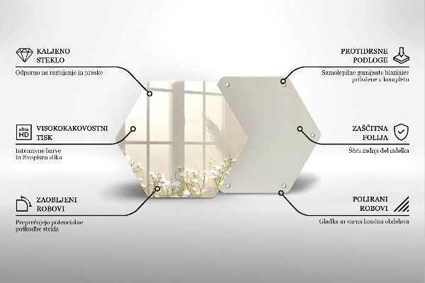 Steklena podloga za rezanje Boho rože iz mavca