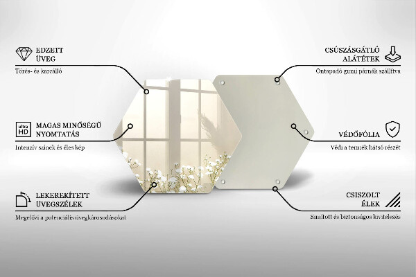 Steklena podloga za rezanje Boho rože iz mavca