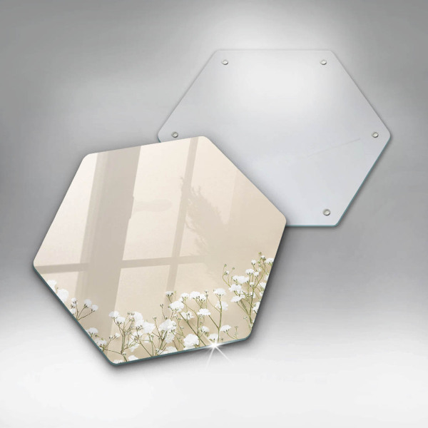 Steklena podloga za rezanje Boho rože iz mavca