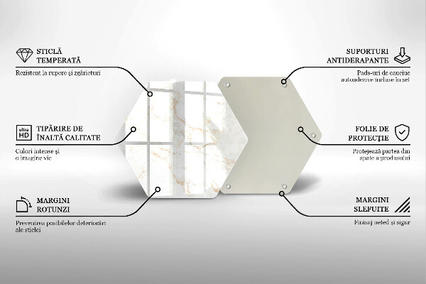 Steklena podloga za rezanje Eleganten marmorni kamen