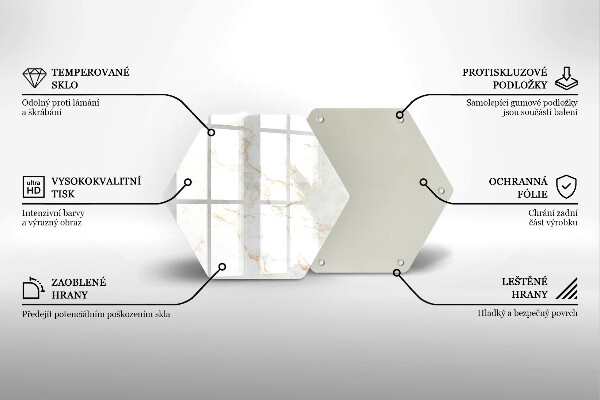 Steklena podloga za rezanje Eleganten marmorni kamen