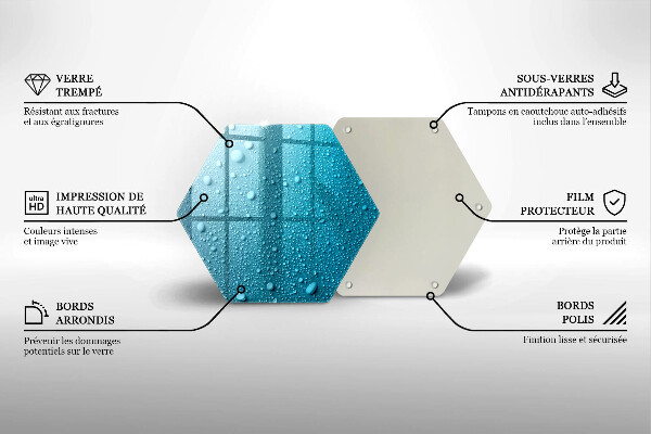 Steklena podloga za rezanje Kapljice vode