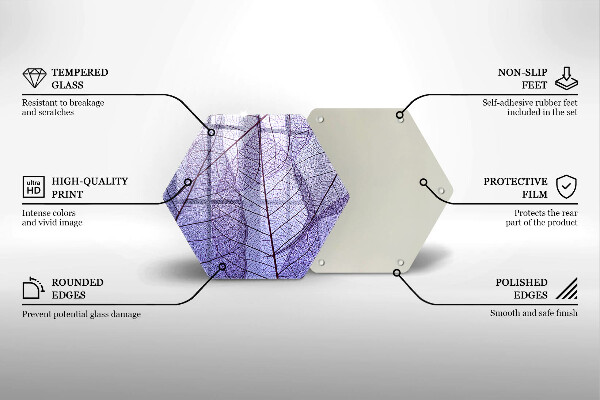 Steklena podloga za rezanje Listi z žilami