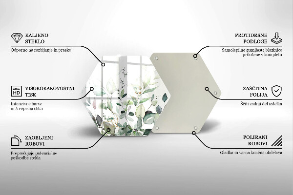 Steklena podloga za rezanje Akvarelne rastline