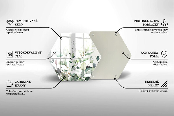 Steklena podloga za rezanje Akvarelne rastline