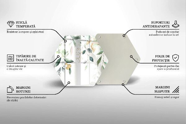 Steklena podloga za rezanje Akvarelni listi