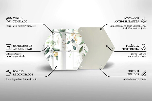 Steklena podloga za rezanje Akvarelni listi