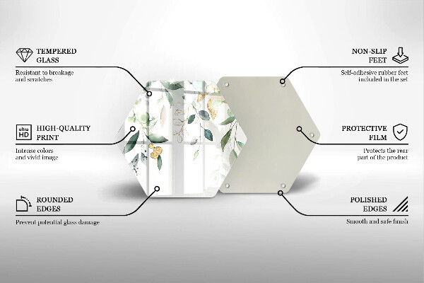 Steklena podloga za rezanje Akvarelni listi