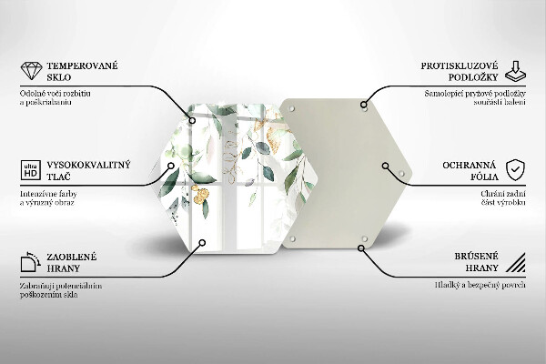 Steklena podloga za rezanje Akvarelni listi