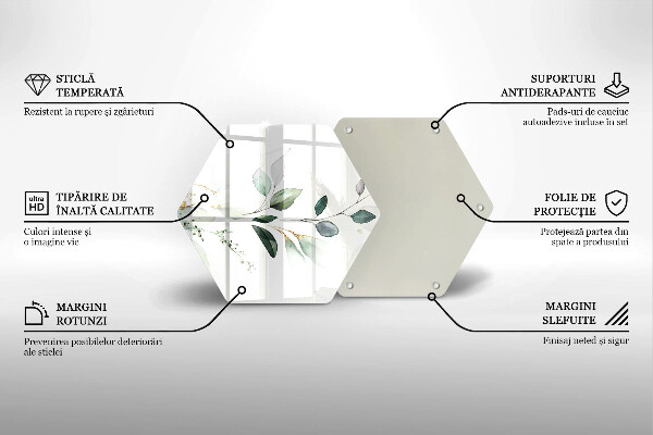 Steklena podloga za rezanje Akvarelni listi