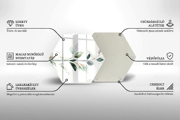 Steklena podloga za rezanje Akvarelni listi