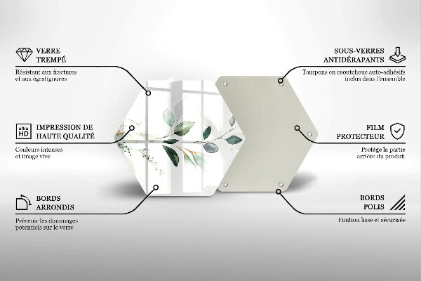 Steklena podloga za rezanje Akvarelni listi