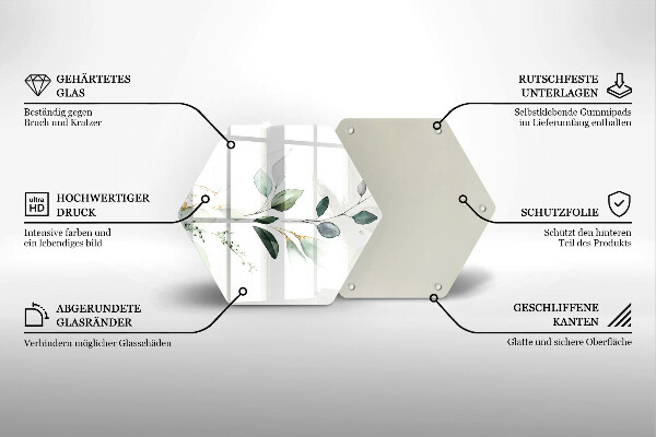 Steklena podloga za rezanje Akvarelni listi