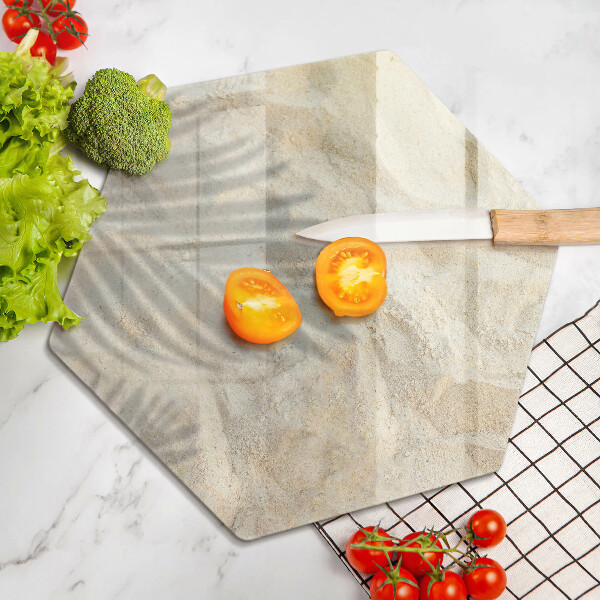 Steklena podloga za rezanje Palmovi listi in pesek