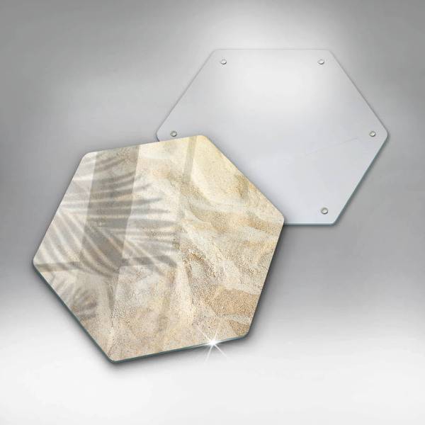 Steklena podloga za rezanje Palmovi listi in pesek