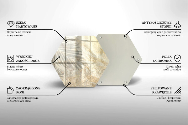 Steklena podloga za rezanje Palmovi listi in pesek